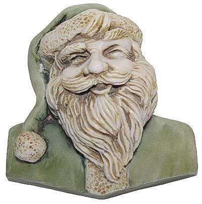 Santa Face Plaque - Green