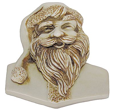 Santa Face Plaque - Ivory