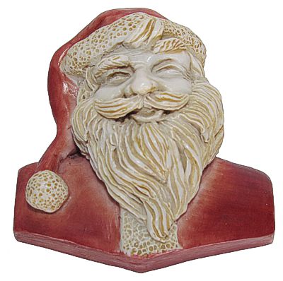 Santa Face Plaque - Red