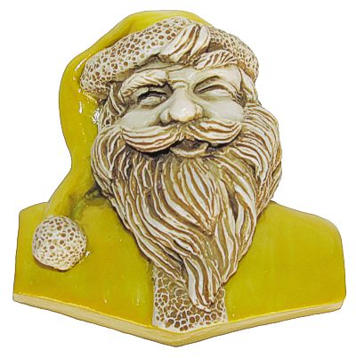 Santa Face Plaque - Yellow