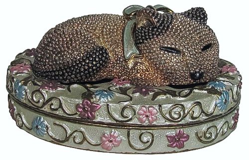 Cat On Flowers Trinket Box