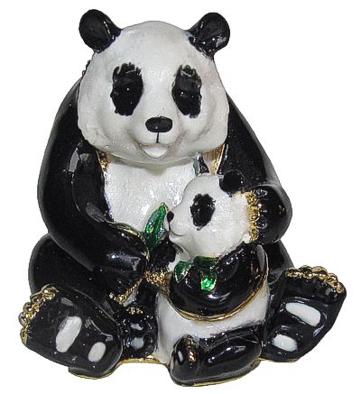 Panda With Baby - Jeweled Box