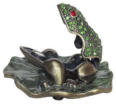 Frog On Lotus Leaf - Jeweled Box