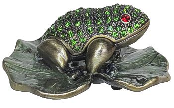 Frog On Lotus Leaf - Jeweled Box