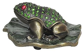 Frog On Lotus Leaf - Jeweled Box