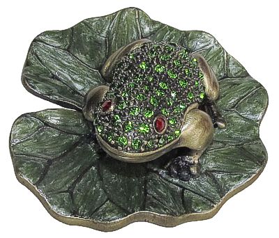 Frog On Lotus Leaf - Jeweled Box