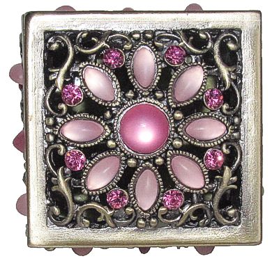 Square Jewelry Box With Pink Stones