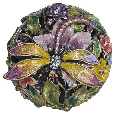 Dragonfly On Flowers - Jeweled Box