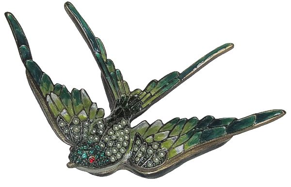 Green Bird - Jeweled Box